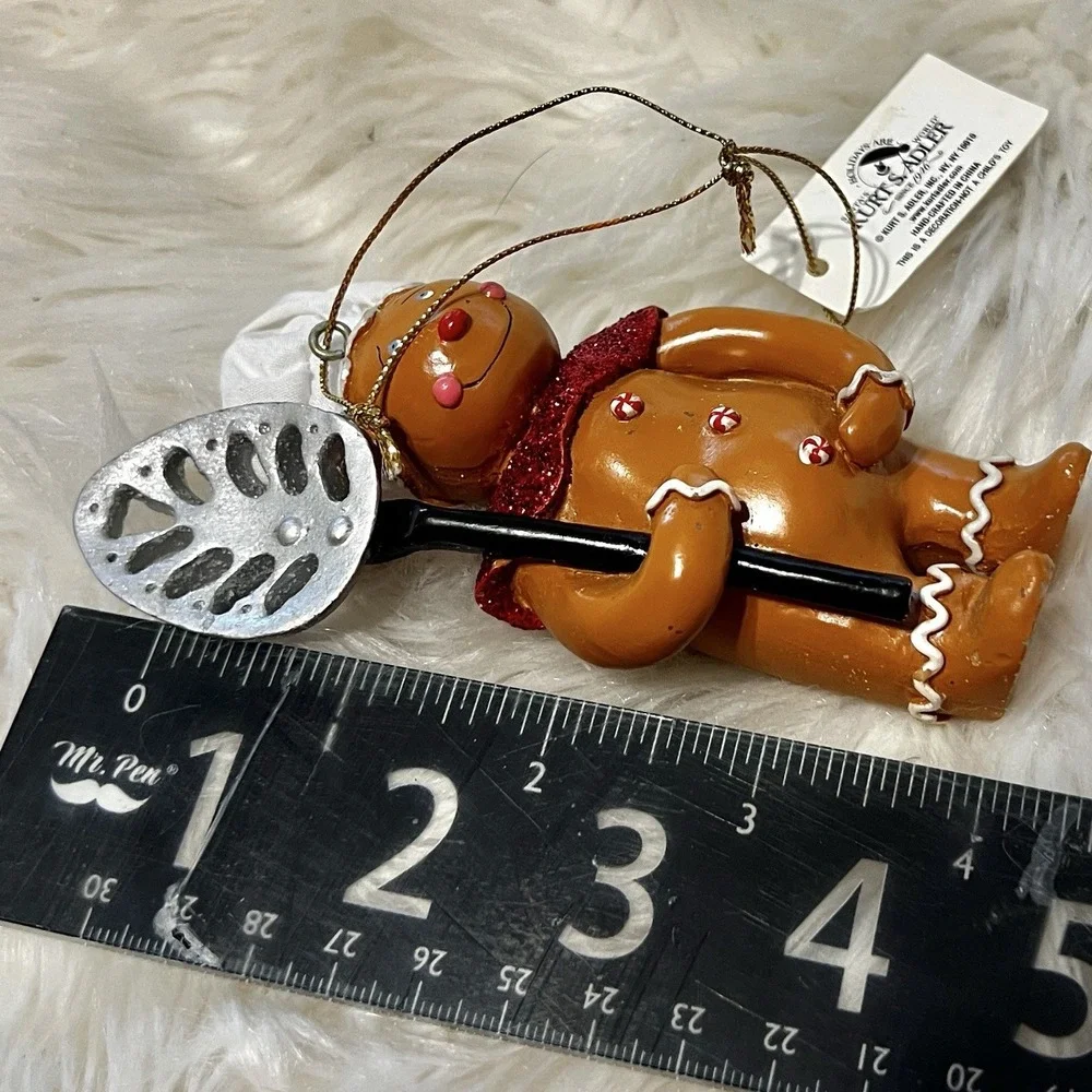 Vintage Kurt S Adler Gingerbread Man Ornament Chief Baking‎ Spoon 5